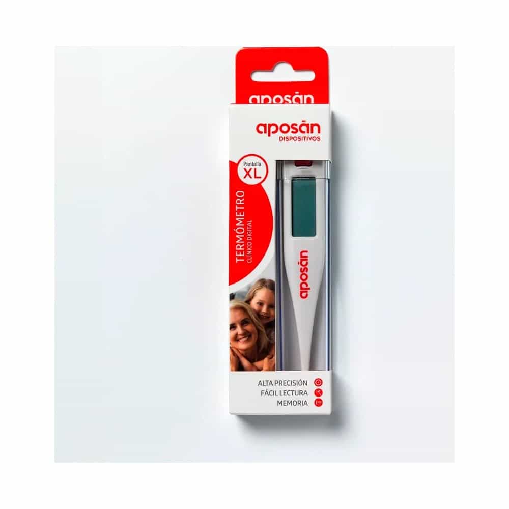 TERMOMETRO CLINICO DIGITAL APOSAN 1 UNIDAD PANTALLA XL