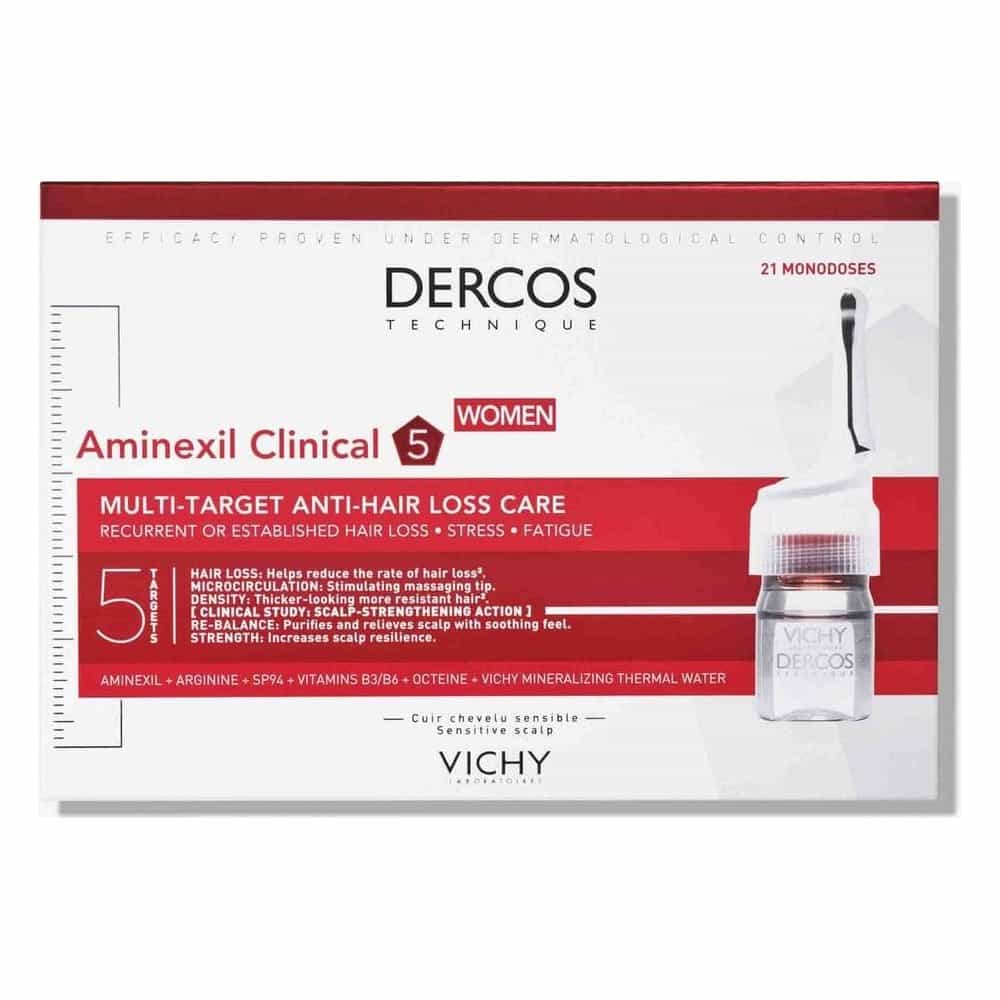 DERCOS AMINEXIL CLINICAL 5 MUJER 21 MONODOSIS 6 ml
