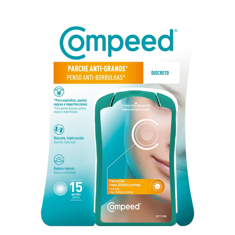 COMPEED PARCHE ANTI-GRANOS DISCRETO TRIPLE ACCION 15 UNIDADES — imagen 1