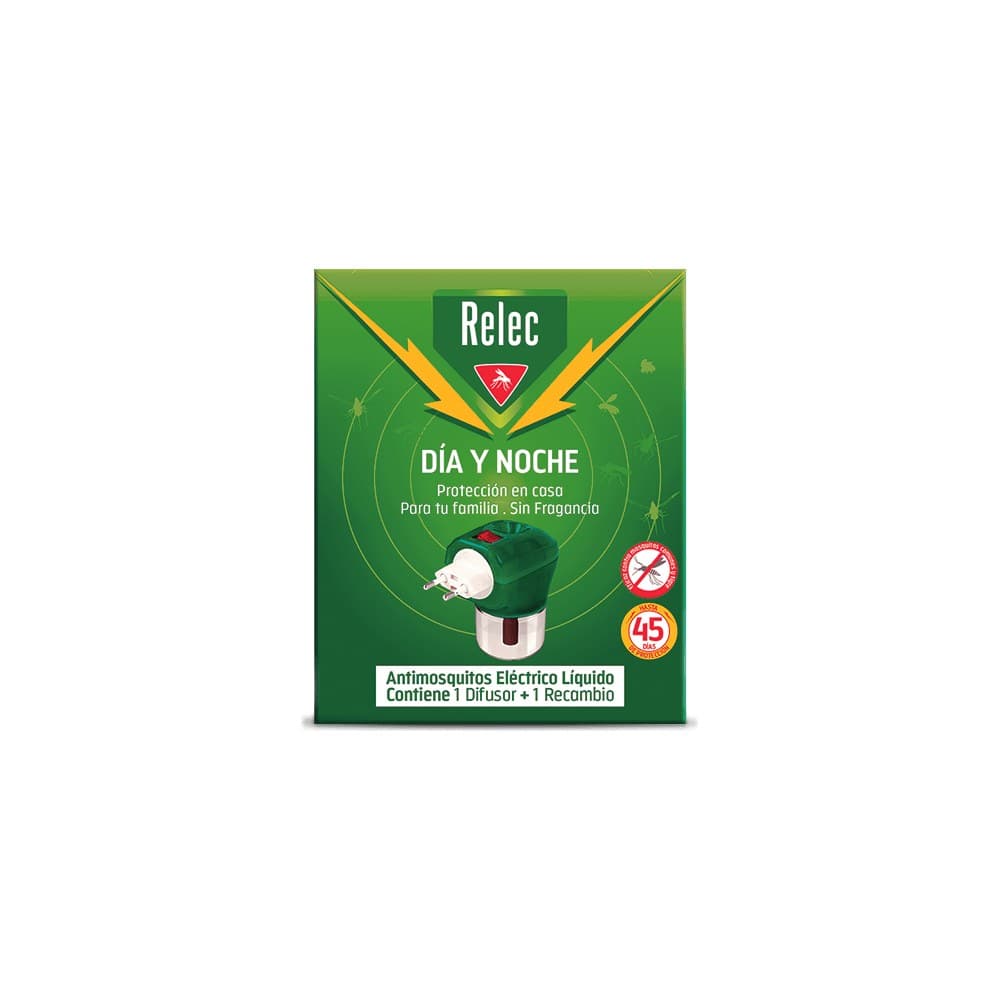 RELEC DIA Y NOCHE ANTIMOSQUITOS ELECTRICO LIQUIDO ON OFF 1 DIFUSOR + RECAMBIO — imagen 1