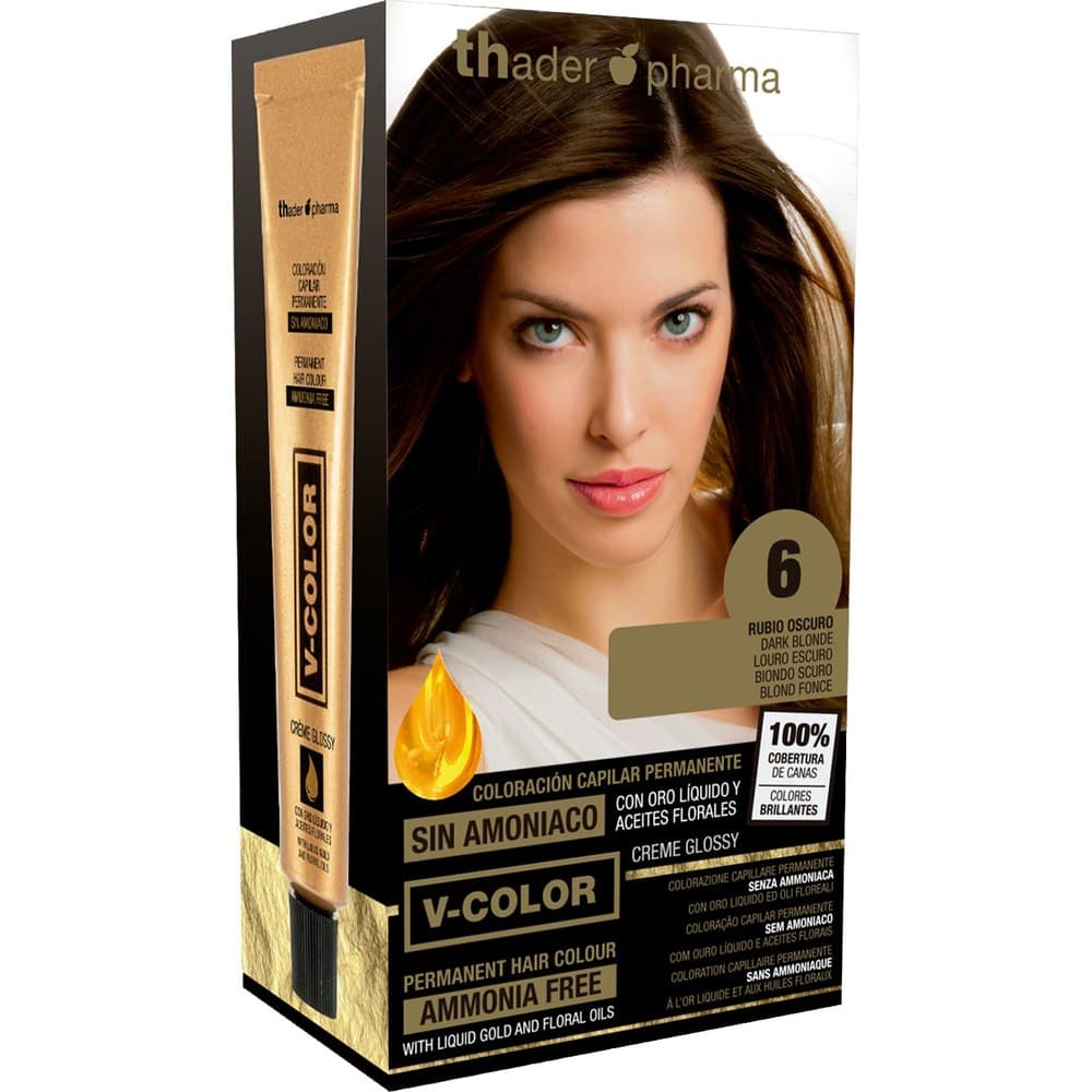 TH PHARMA VITALIA SIN AMONIACO COLORACION CAPILAR PERMANENTE COLOR 6 RUBIO OSCURO — imagen 1