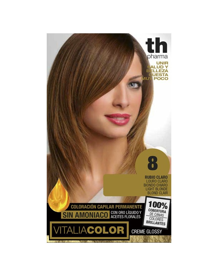 TH PHARMA VITALIA SIN AMONIACO COLORACION CAPILAR PERMANENTE COLOR 8 RUBIO CLARO