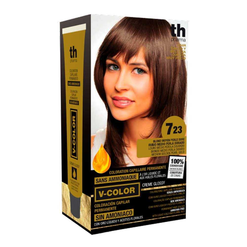 TH PHARMA VITALIA SIN AMONIACO COLORACION CAPILAR PERMANENTE COLOR 7.23 RUBIO MEDIO PERLA DORADO