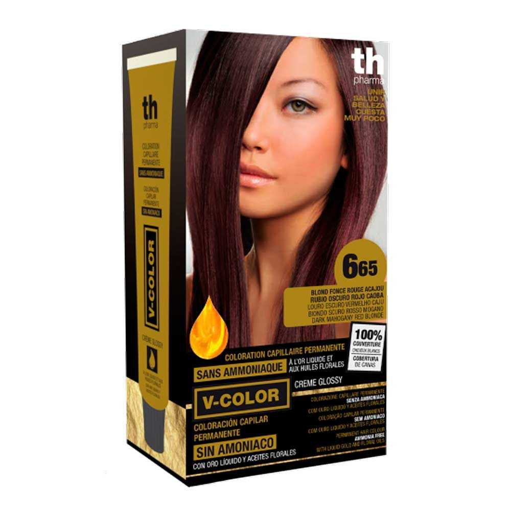 TH PHARMA VITALIA SIN AMONIACO COLORACION CAPILAR PERMANENTE COLOR 6.65 RUBIO OSCURO ROJO CAOBA