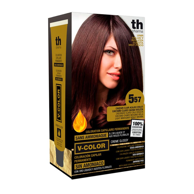 TH PHARMA VITALIA SIN AMONIACO COLORACION CAPILAR PERMANENTE COLOR 5.57 CASTAÑO CLARO CAOBA VIOLETA