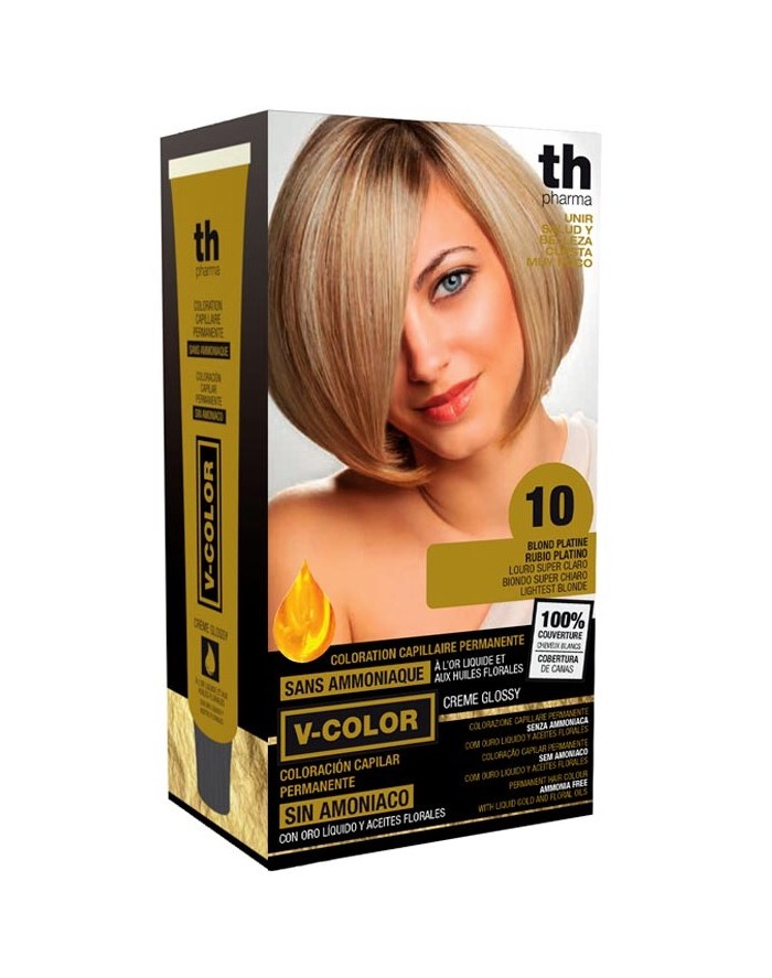 TH PHARMA VITALIA SIN AMONIACO COLORACION CAPILAR PERMANENTE COLOR 10 RUBIO PLATINO