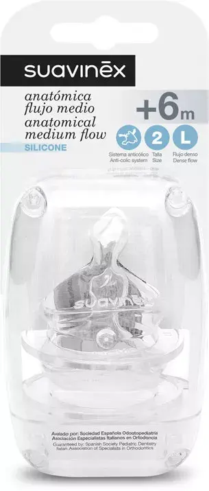 TETINA SILICONA ANATOMICA SUAVINEX TALLA 2 L 2 UNIDADES
