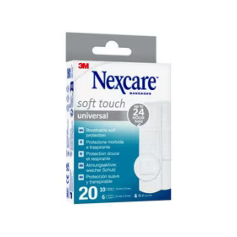 3M NEXCARE SOFT TIRAS PROTECTORAS SUAVES APOSITO ADHESIVO 20 UNIDADES SURTIDO