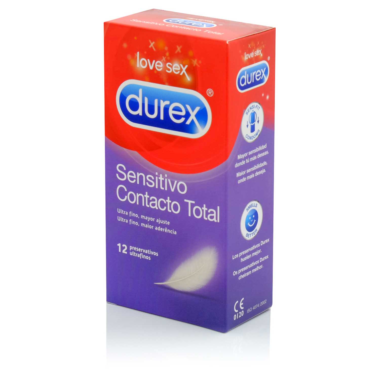 DUREX SENSITIVO CONTACTO TOTAL PRESERVATIVOS 12 UNIDADES