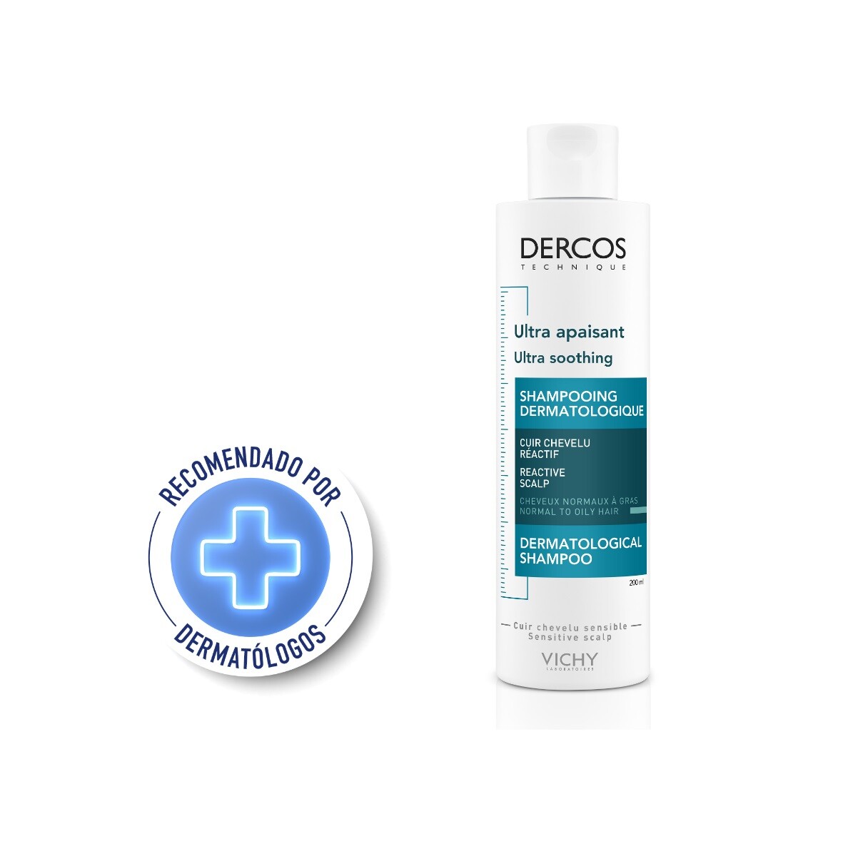 DERCOS TECHNIQUE CHAMPU ULTRA CALMANTE CABELLO NORMAL A GRASO 1 ENVASE 200 ml