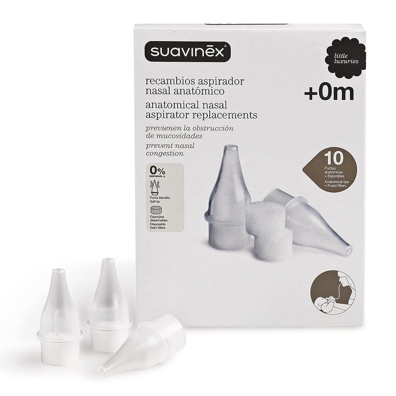 ASPIRADOR NASAL SUAVINEX ANATOMICO RECAMBIO 10 UNIDADES